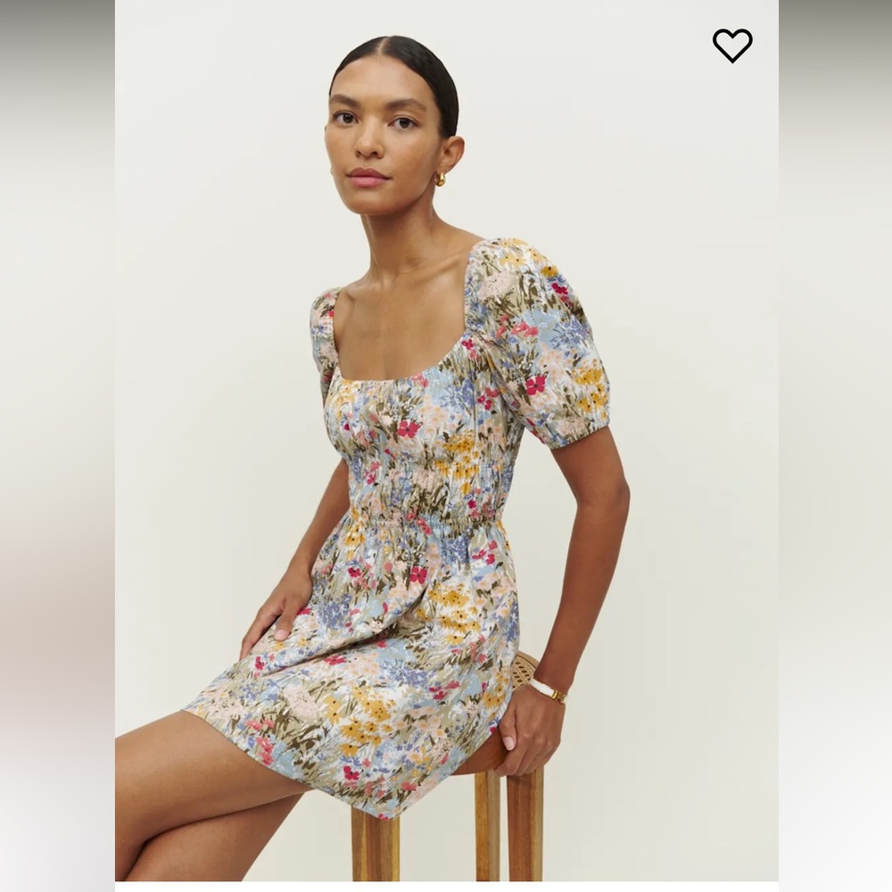 Reformation Woods Countryside Floral Mini Dress in Multicolor size Medium